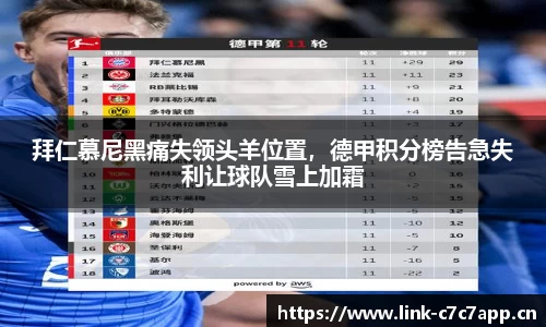 拜仁慕尼黑痛失领头羊位置，德甲积分榜告急失利让球队雪上加霜
