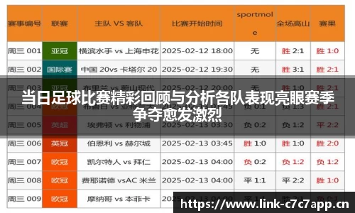 当日足球比赛精彩回顾与分析各队表现亮眼赛季争夺愈发激烈